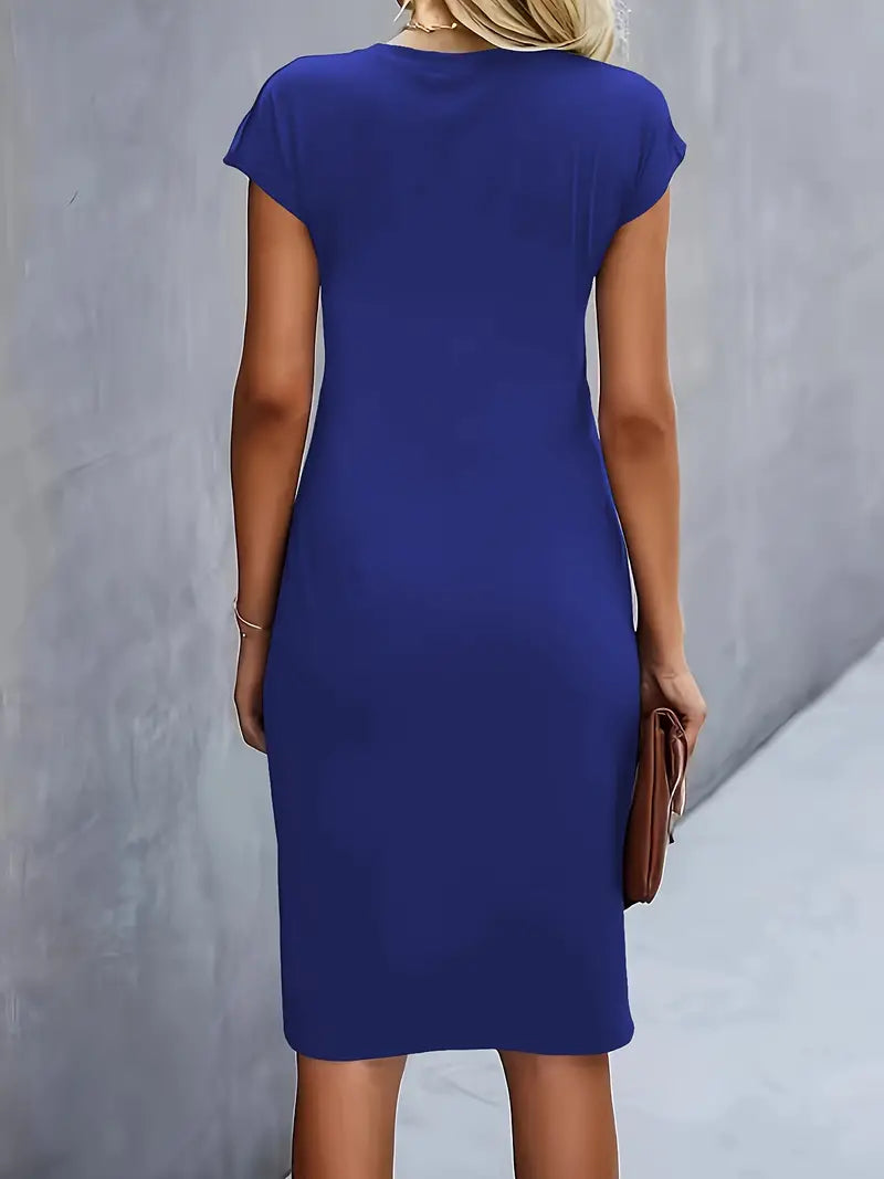 Jula - Damen Midikleid mit Raffdetail und Kurzarm