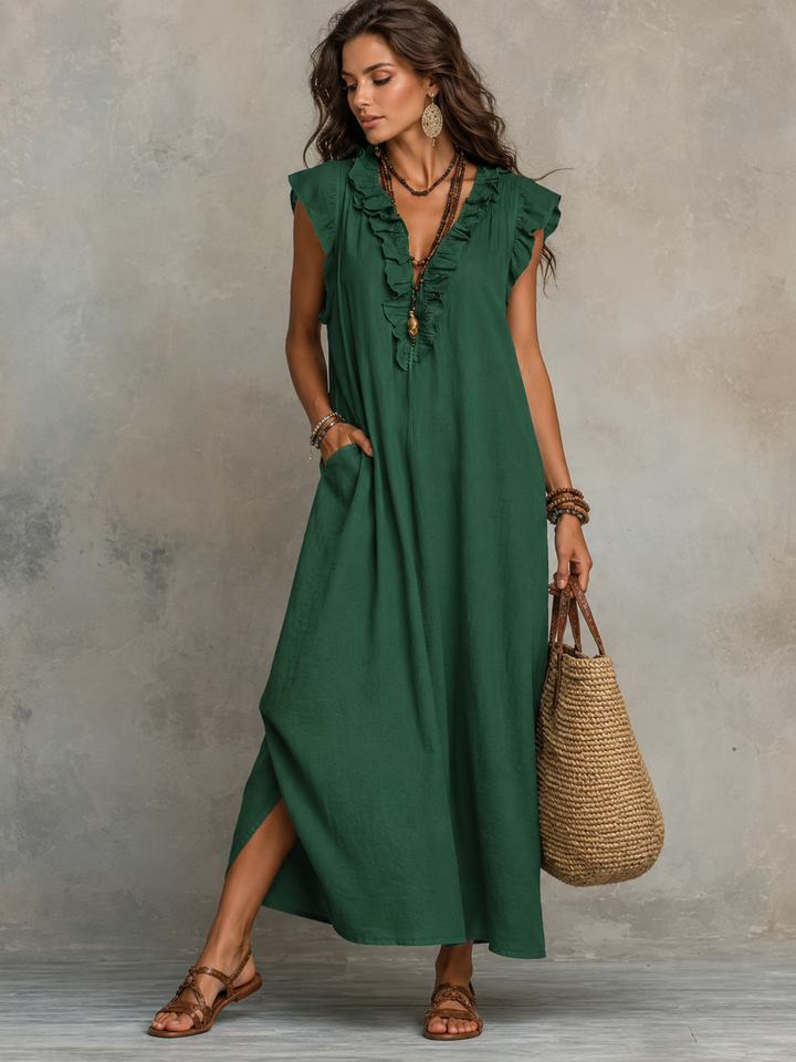 Camélia - Bohemian Bauchversteckende Maxi Kleid