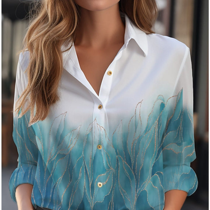 Inge - Damen Hemdbluse mit Blumenprint und Knopfleiste
