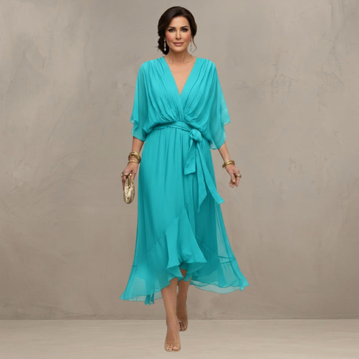Marta - Elegantes Chiffon Midi Kleid