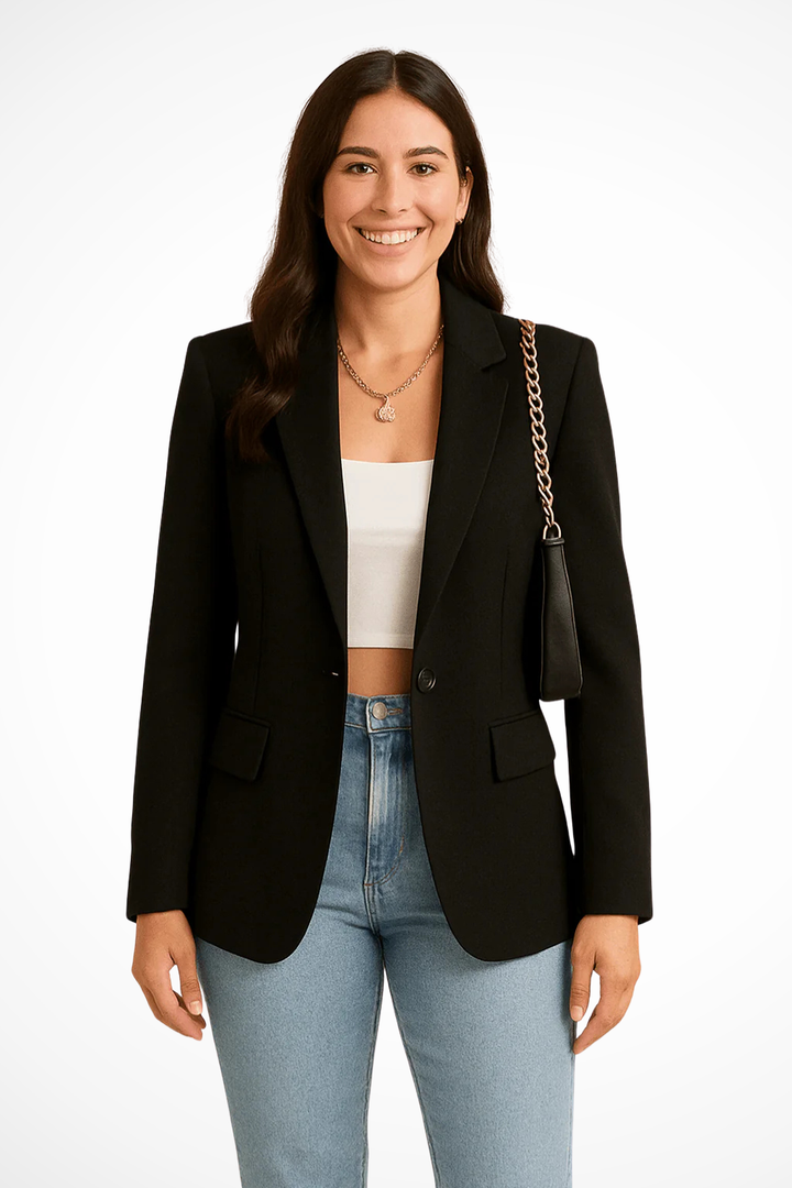 Alexis - Damen Blazerjacke mit offenem Vorderteil und langen Ärmeln