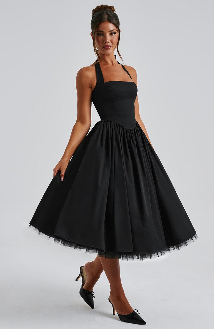 Damen Hochzeitsgast Halter Midi Kleid