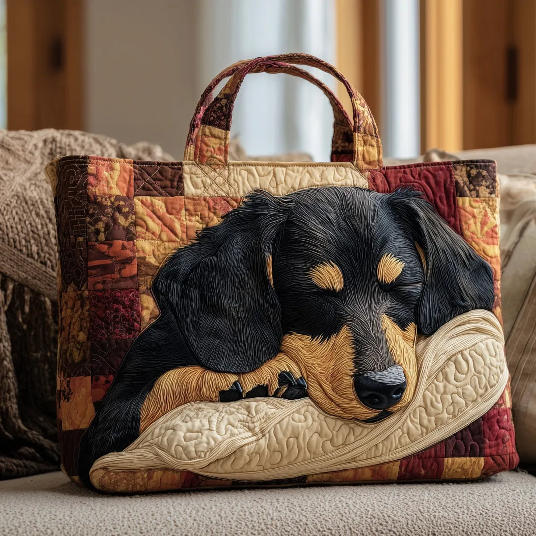Gesteppte Tote Bag mit Motiv Dackel von Maria Zürich