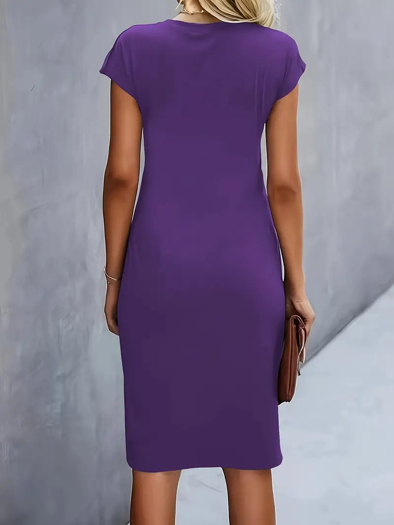 Jula - Damen Midikleid mit Raffdetail und Kurzarm