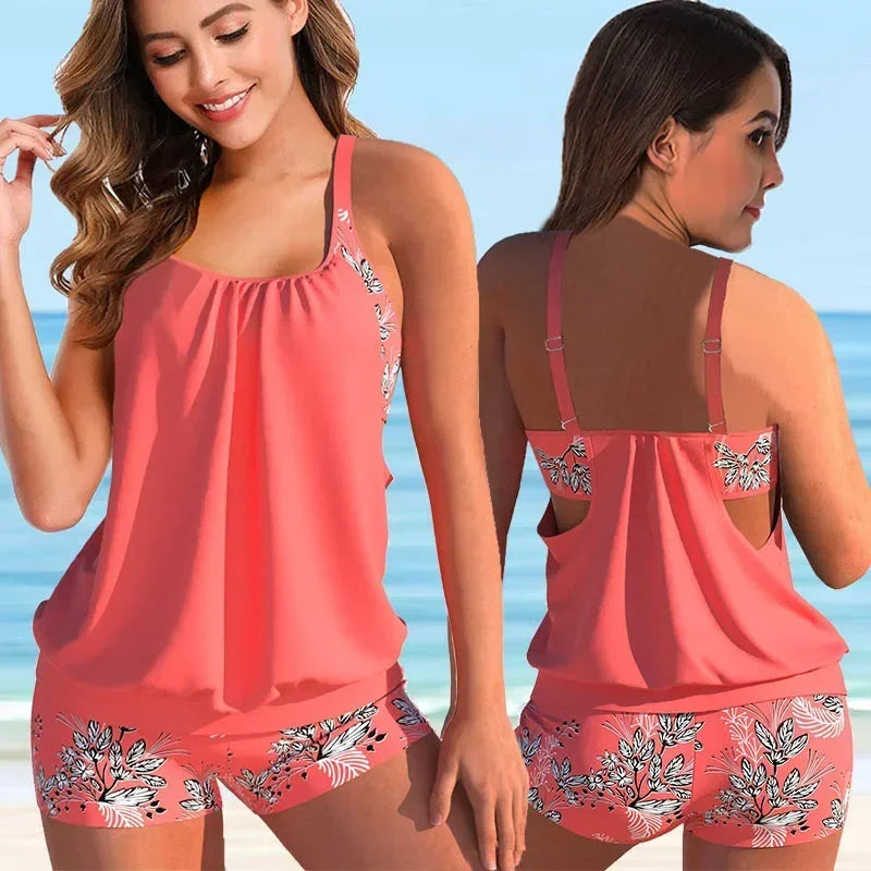 Stylisches Blumenmuster-Bikini-Set