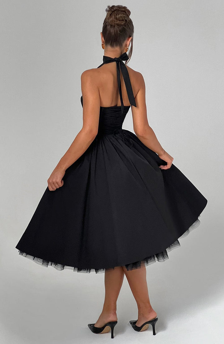 Damen Hochzeitsgast Halter Midi Kleid