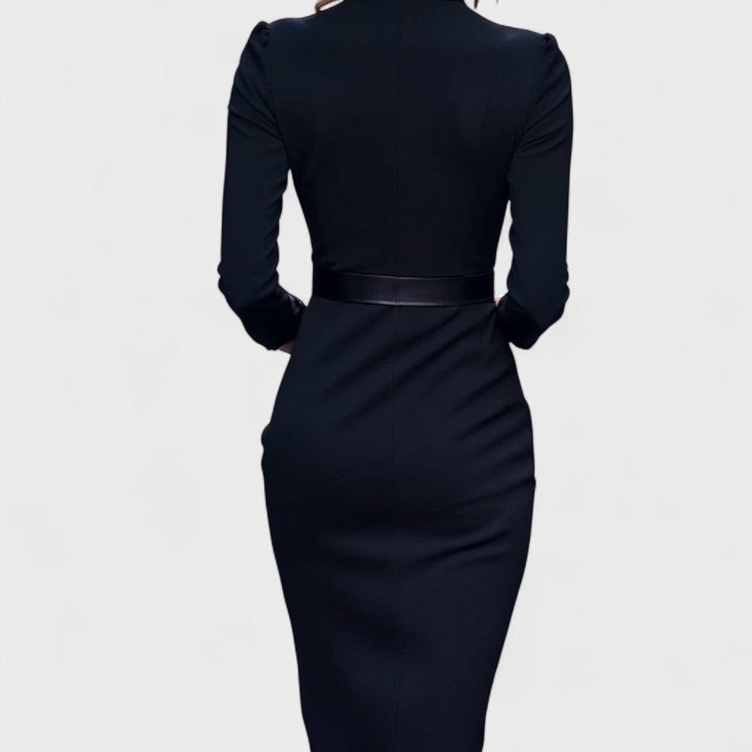 Rebeca - Damen Midikleid mit Wickeloptik und Gürtel