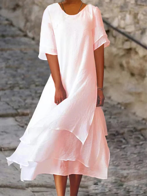 Sophie - Damen Kleid aus doppellagiger Baumwoll-Leinen-Mischung