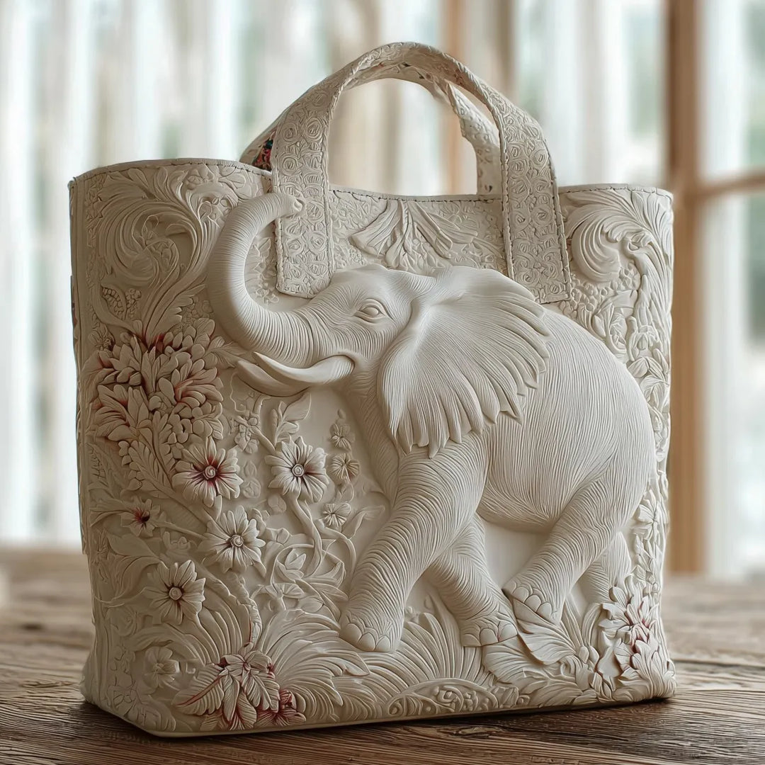 Gesteppte Tote Bag mit Motiv Elefant von Maria Zürich