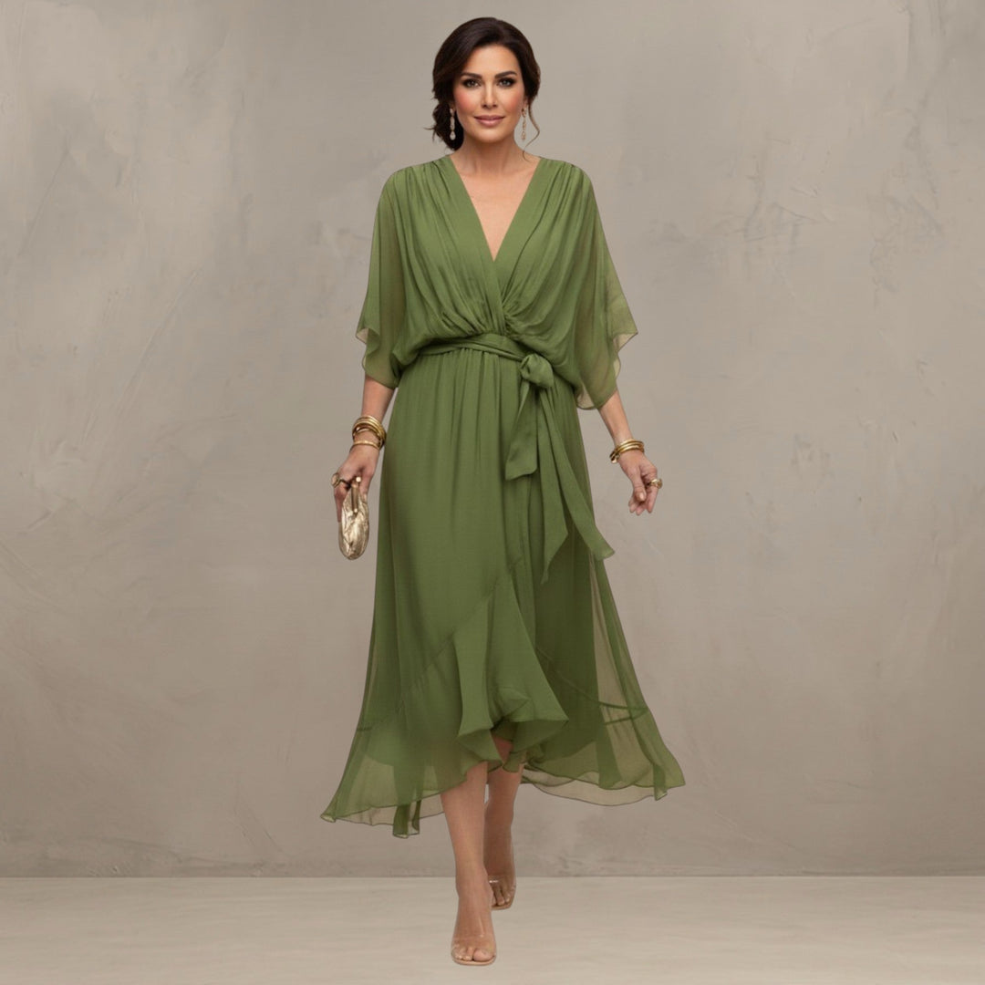 Marta - Elegantes Chiffon Midi Kleid