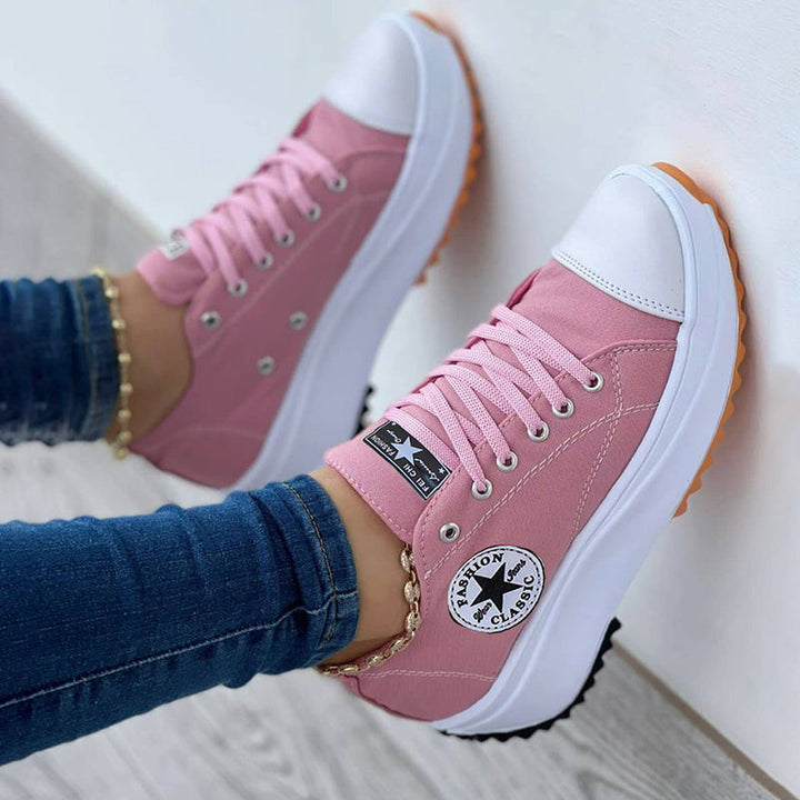 Damen Orthopädische Schnürschuhe mit dicker Sohle