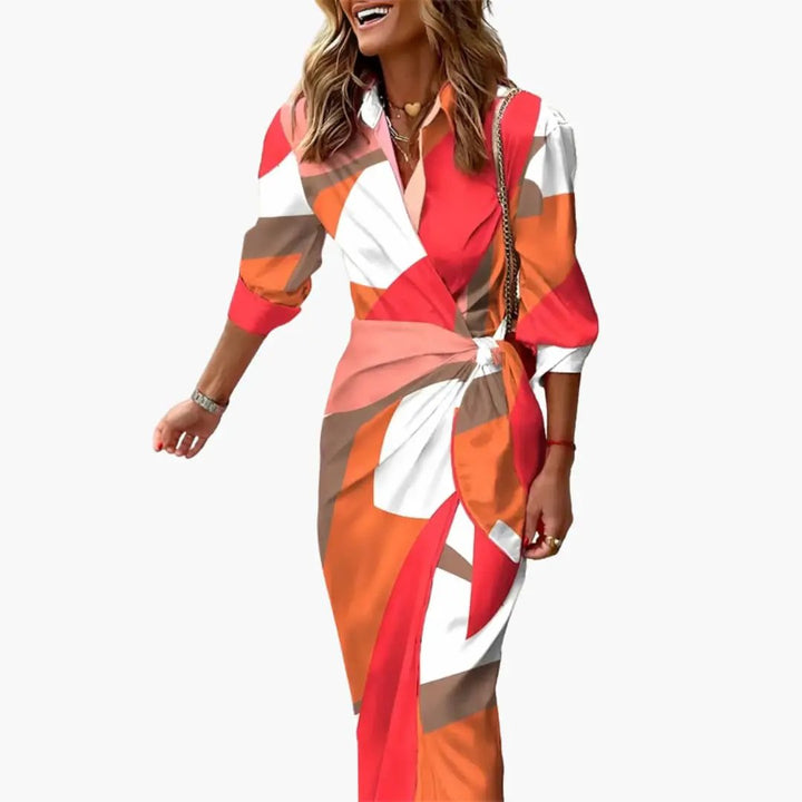 Gestreiftes Hemdkleid – Damen Maxikleid aus Baumwolle