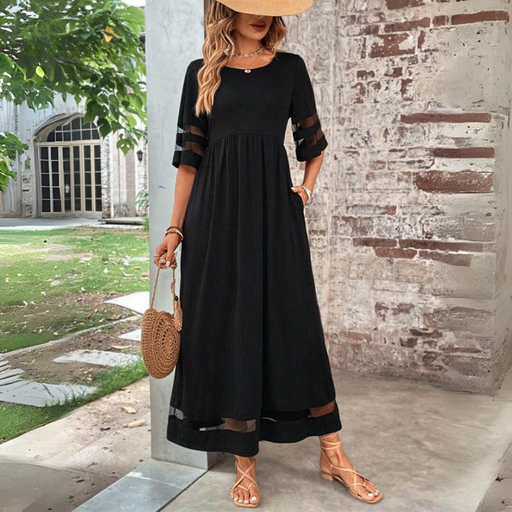 Damen Maxikleid mit Kurzarm