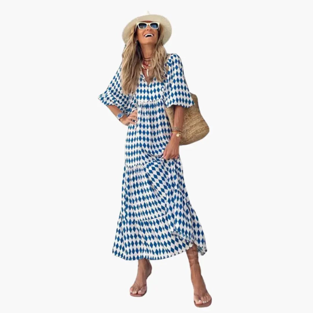 Boho Maxikleid für Frauen - Blumenmuster & Lockere Passform