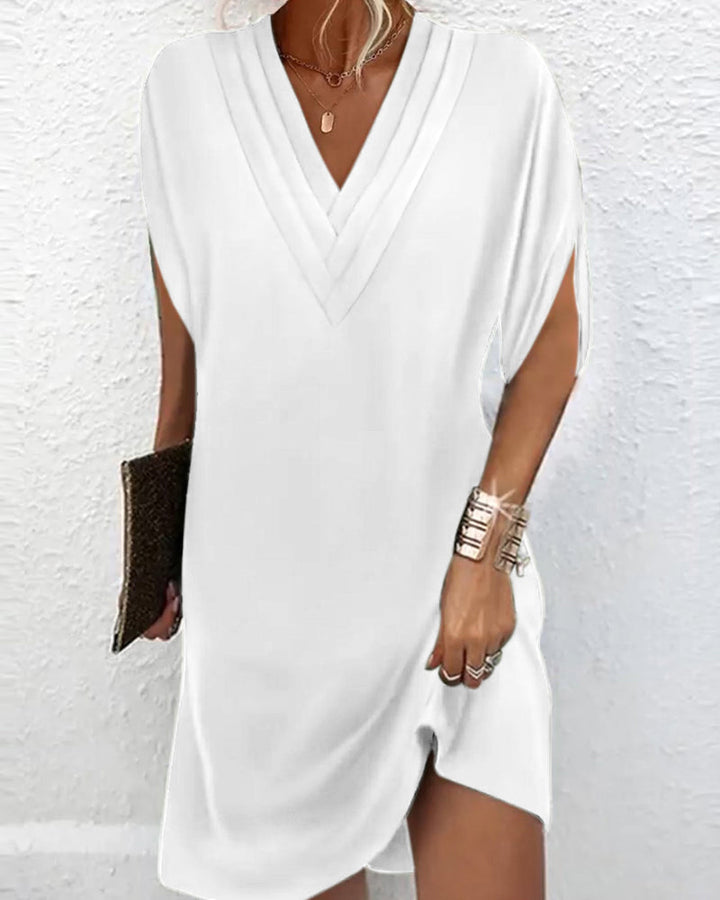 María - Damen Kleid mit schlichten Schlitzärmeln