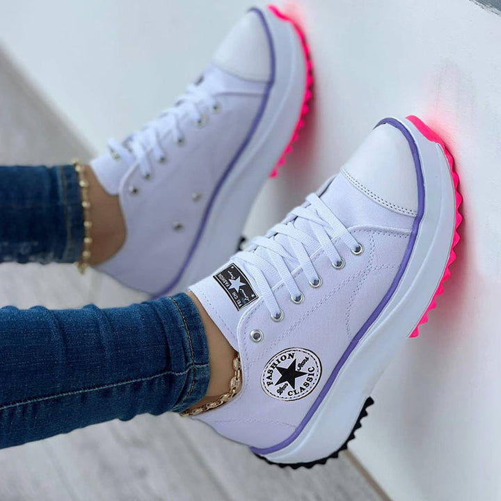 Damen Orthopädische Schnürschuhe mit dicker Sohle