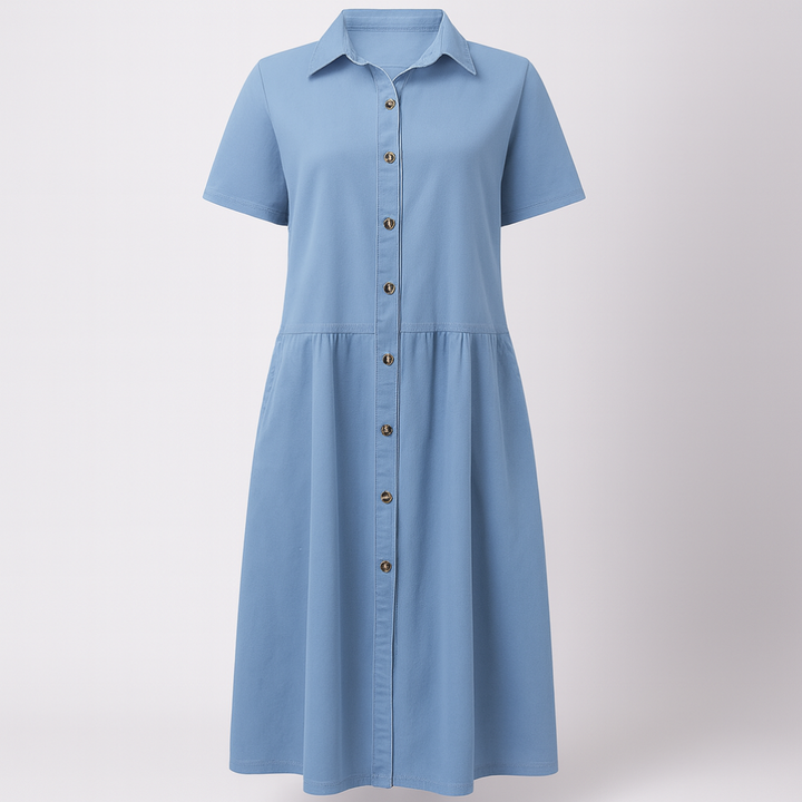 Damen Denim Hemdkleid mit Knopfleiste
