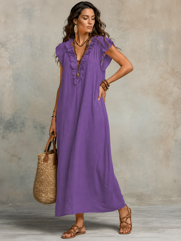 Camélia - Bohemian Bauchversteckende Maxi Kleid
