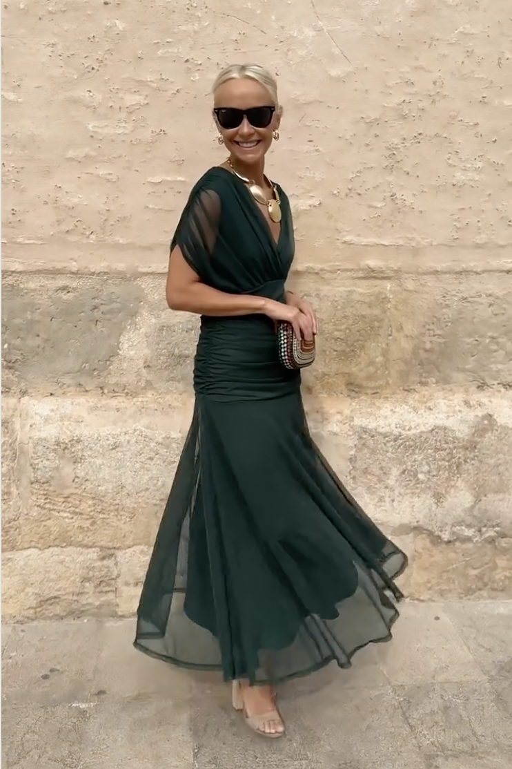 Elin - V-Ausschnitt Maxikleid
