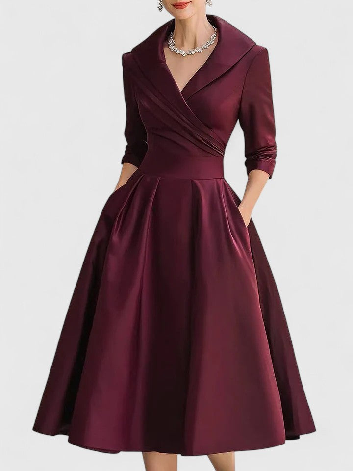 Ewelina - Damen Midikleid mit Wickeloberteil und elegantem Design