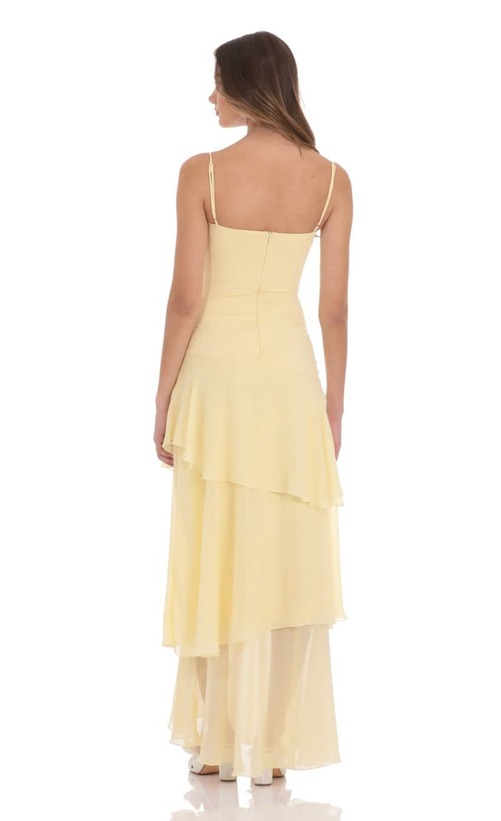 Maxikleid mit Herzausschnitt und Rüschendetails für Hochzeitsgäste