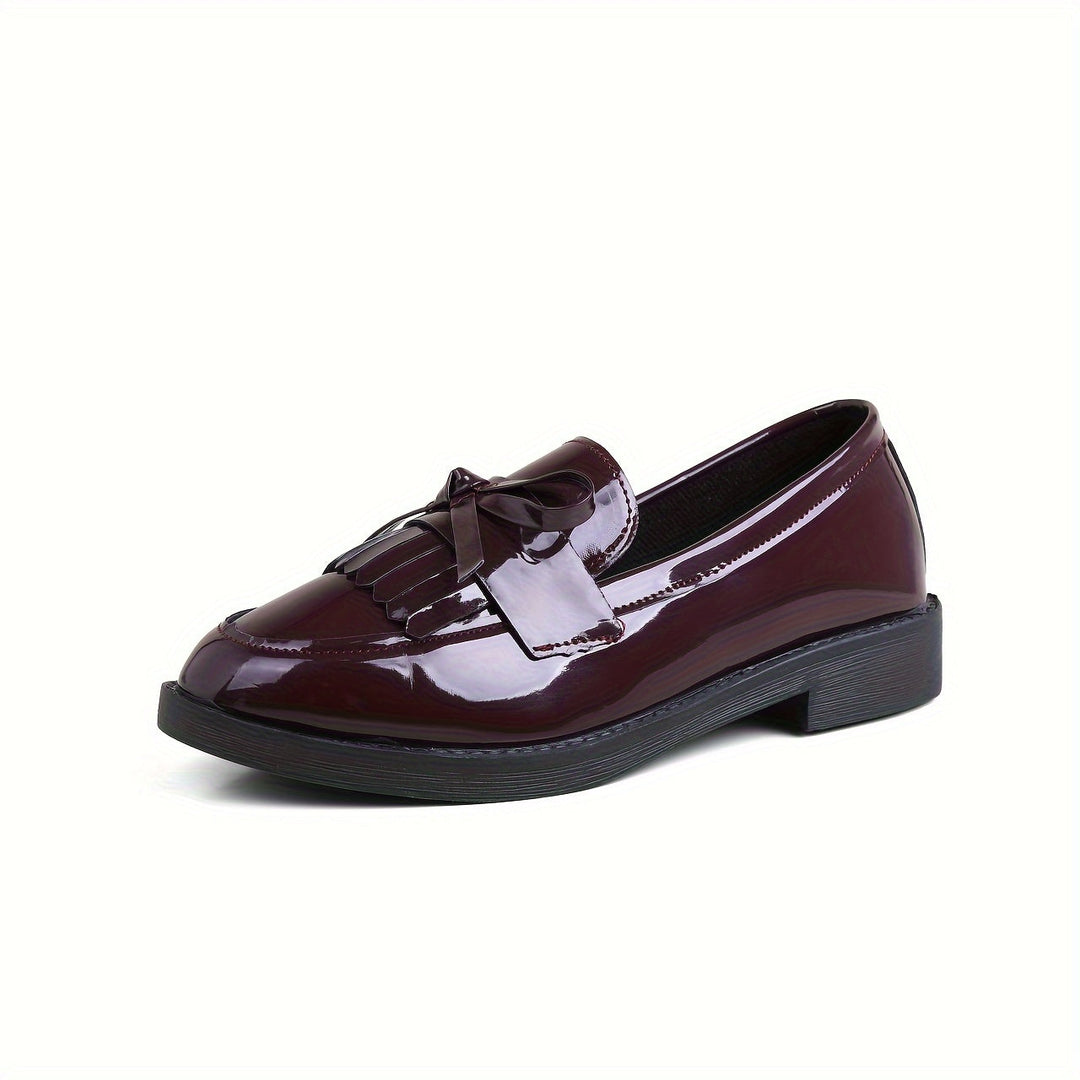 Damen Slipper mit Fransen und Schleifendetail