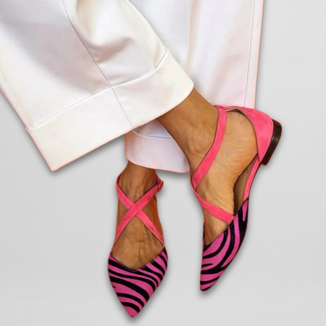 Fern Ballerinas mit Riemchen für Damen – Materialdetail