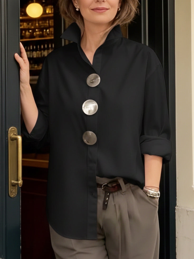 Betty - Damen Oversized Hemd mit Knopfleiste und Spread-Kragen
