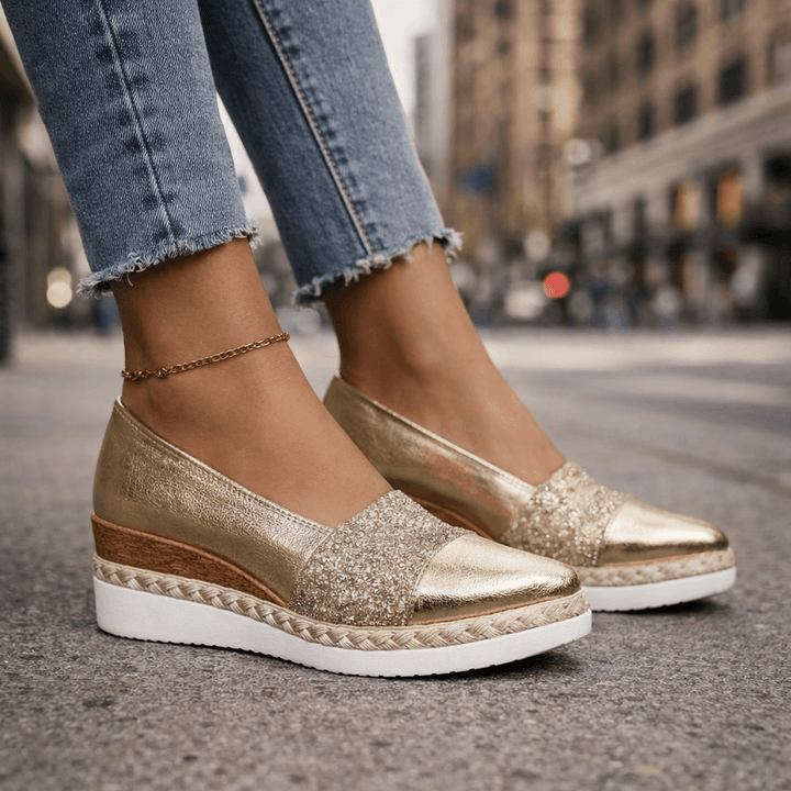 Seraphina - Luxe Glitzer Wedge Sneakers