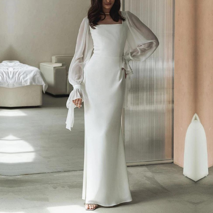 Damen Chic Kleid für Hochzeitsgäste mit Gürtel