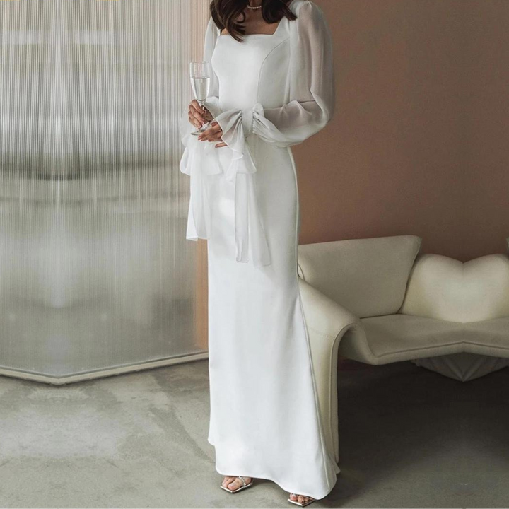 Damen Chic Kleid für Hochzeitsgäste mit Gürtel
