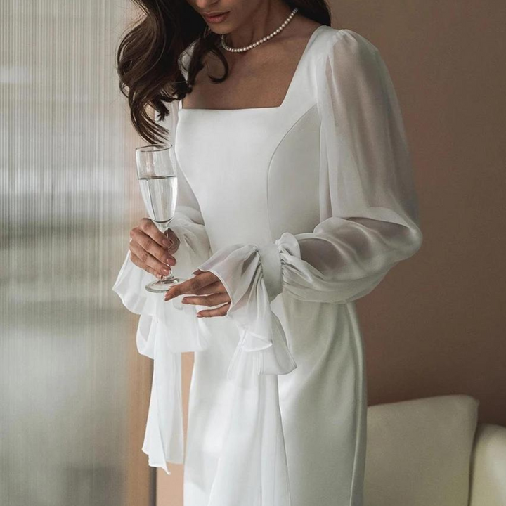 Damen Chic Kleid für Hochzeitsgäste mit Gürtel