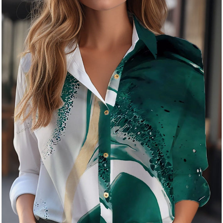 Inge - Damen Hemdbluse mit Blumenprint und Knopfleiste
