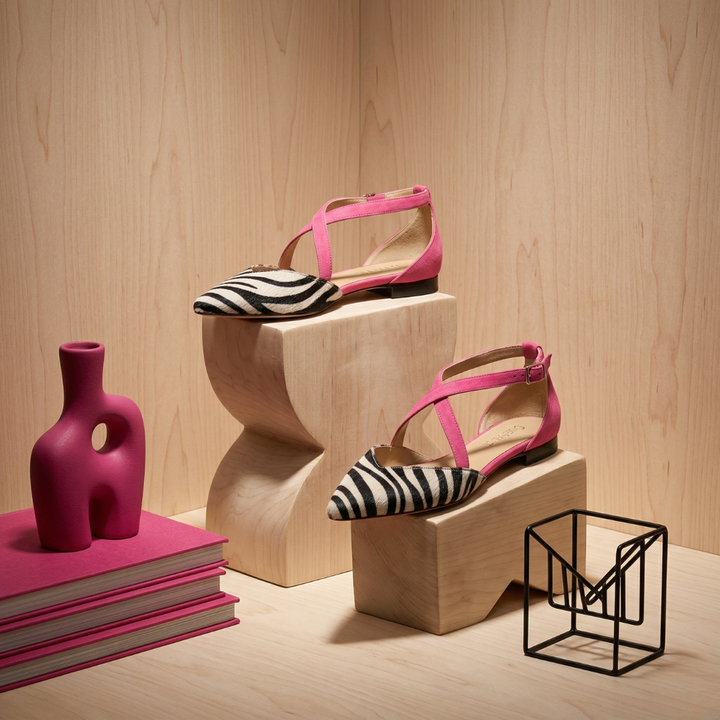 Fern Ballerinas mit Riemchen für Damen – Rückenansicht
