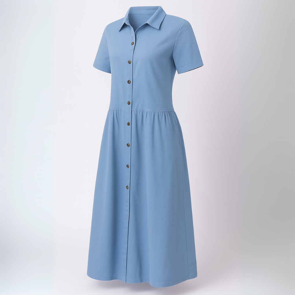 Damen Denim Hemdkleid mit Knopfleiste