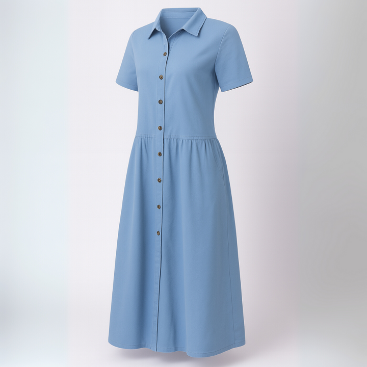 Damen Denim Hemdkleid mit Knopfleiste
