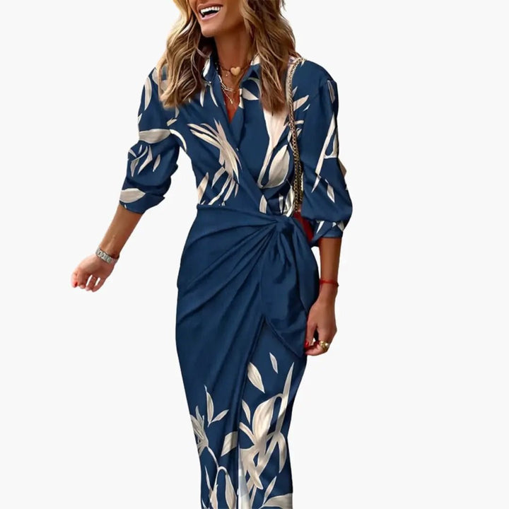 Gestreiftes Hemdkleid – Damen Maxikleid aus Baumwolle