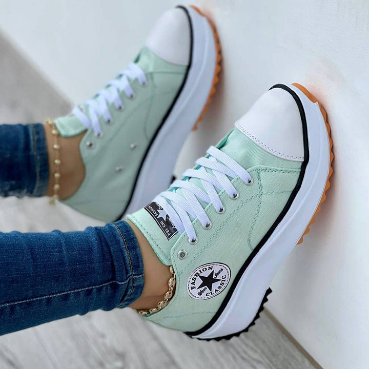 Damen Orthopädische Schnürschuhe mit dicker Sohle
