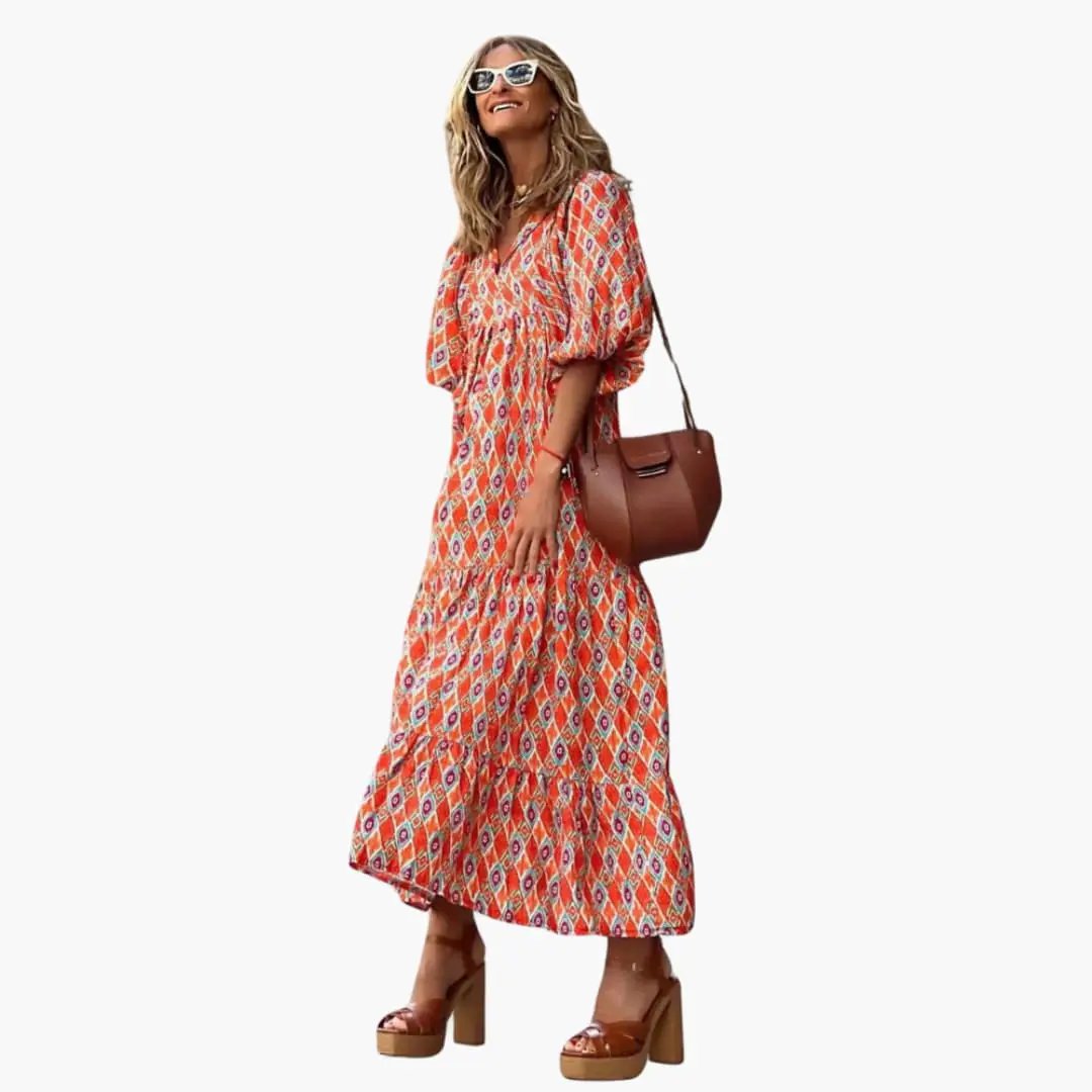 Boho Maxikleid für Frauen - Blumenmuster & Lockere Passform