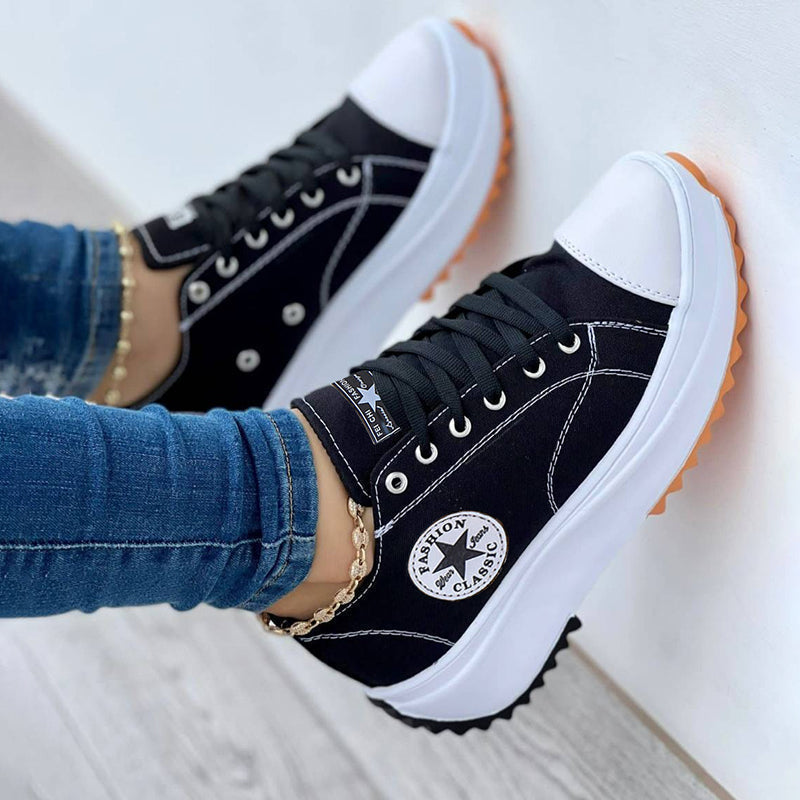 Damen Orthopädische Schnürschuhe mit dicker Sohle