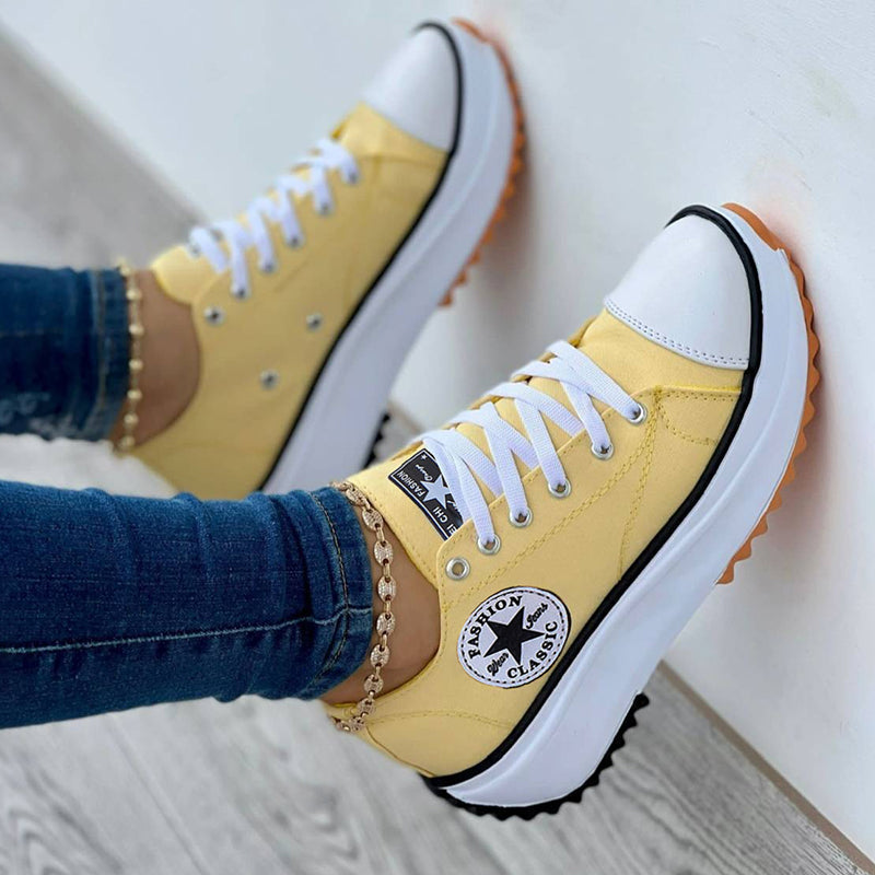 Damen Orthopädische Schnürschuhe mit dicker Sohle