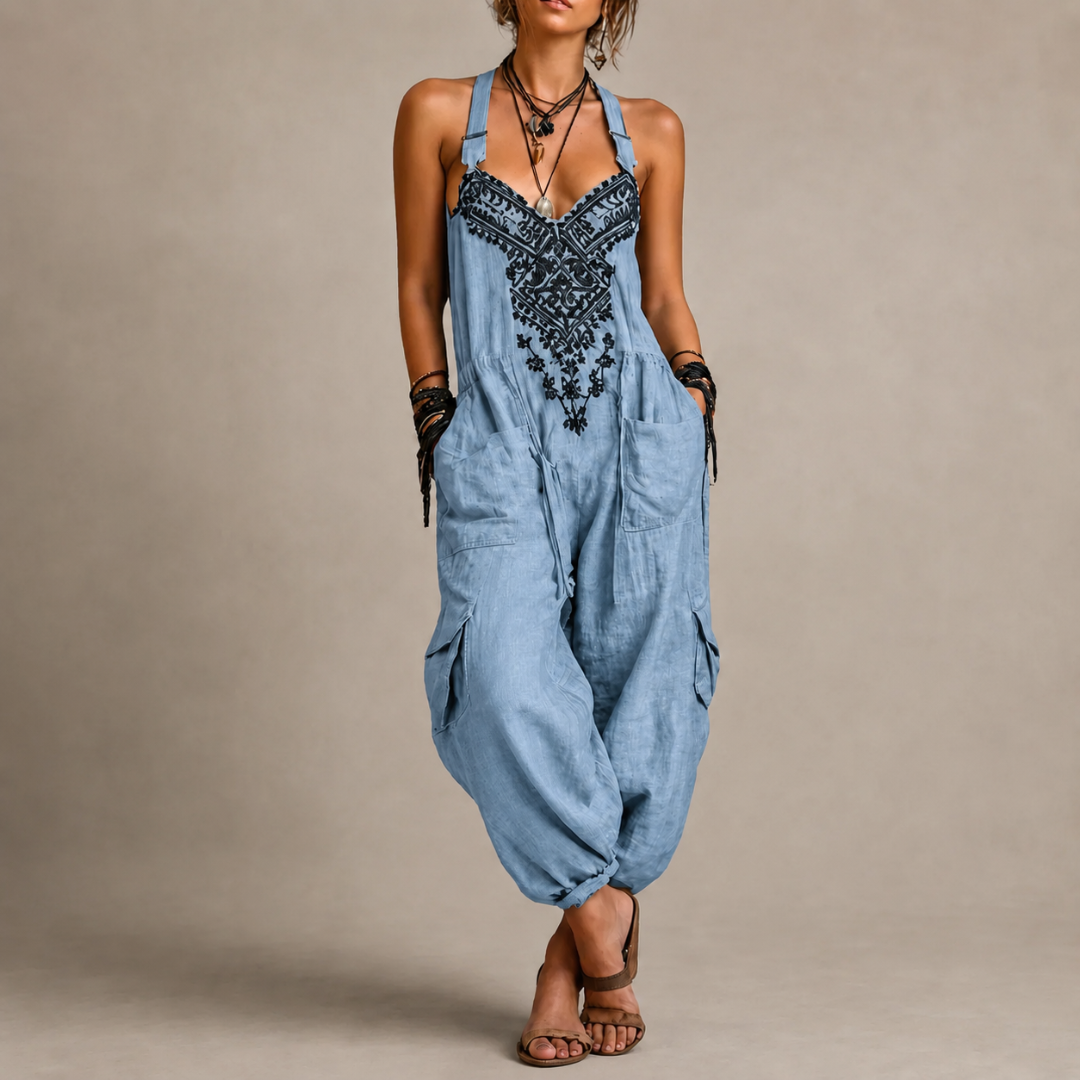 Astrid bestickter Boho-Jumpsuit von Maria Zürich – Ansicht 3