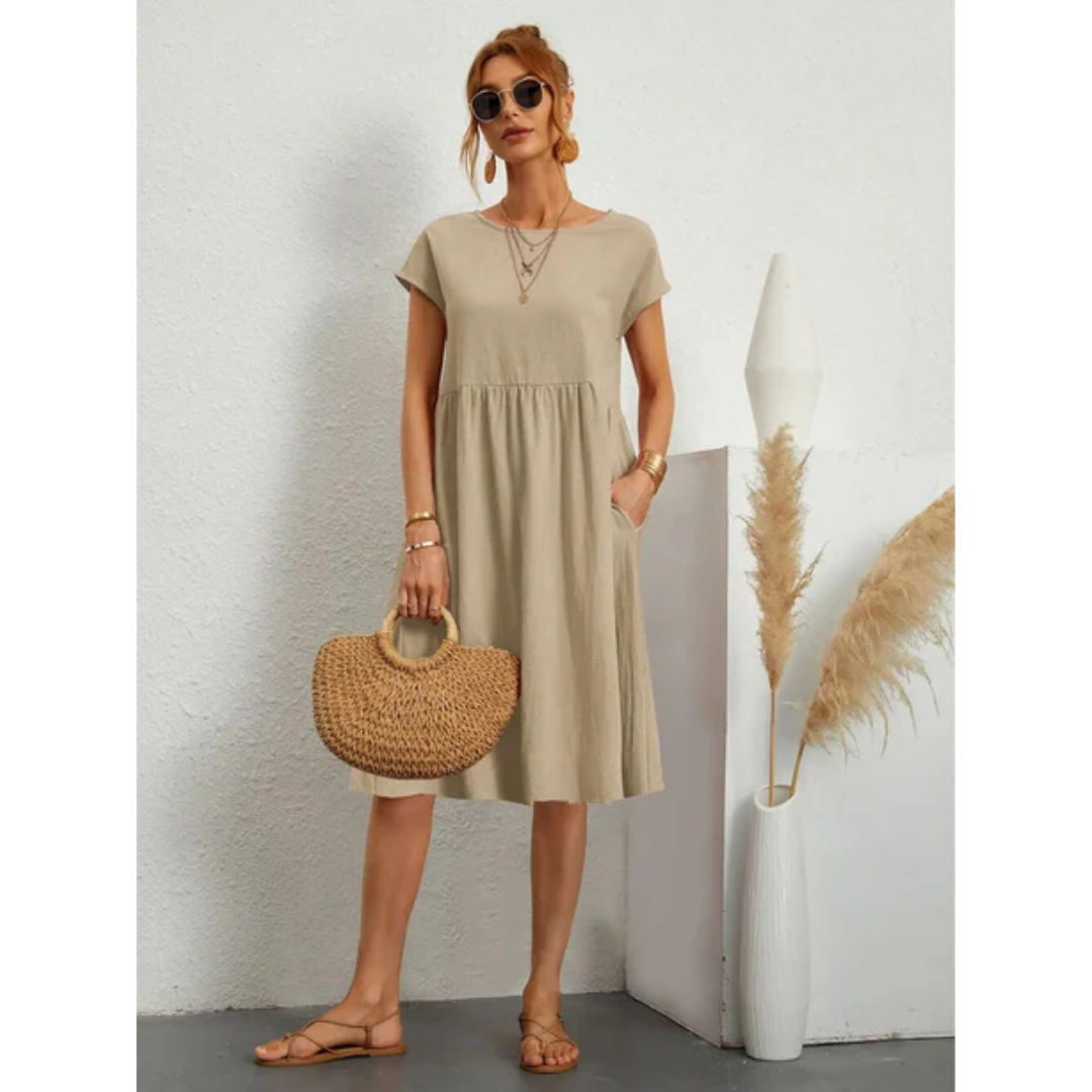 Lara - Damen Sommerkleid mit kurzen Ärmeln und stilvollem Design