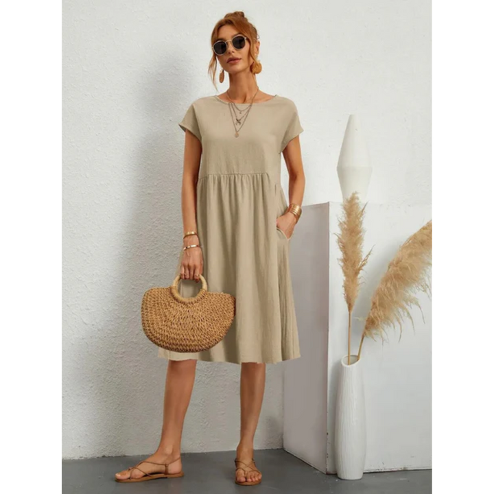 Lara - Damen Sommerkleid mit kurzen Ärmeln und stilvollem Design