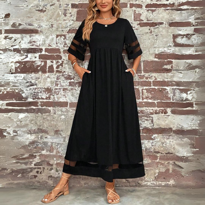 Damen Maxikleid mit Kurzarm