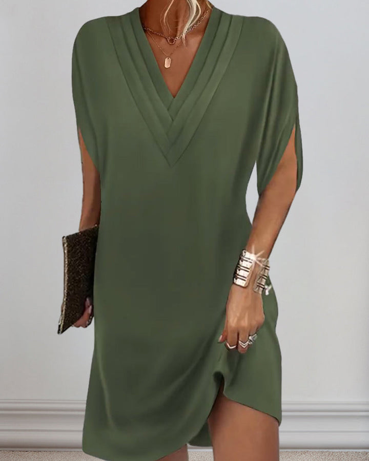 María - Damen Kleid mit schlichten Schlitzärmeln