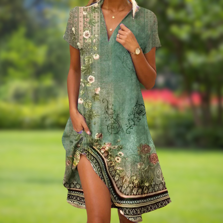 Christa florales Cocktailkleid für Damen elegant kombiniert