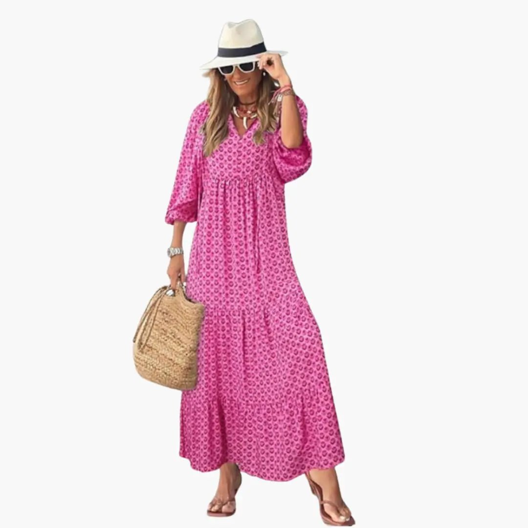 Boho Maxikleid für Frauen - Blumenmuster & Lockere Passform