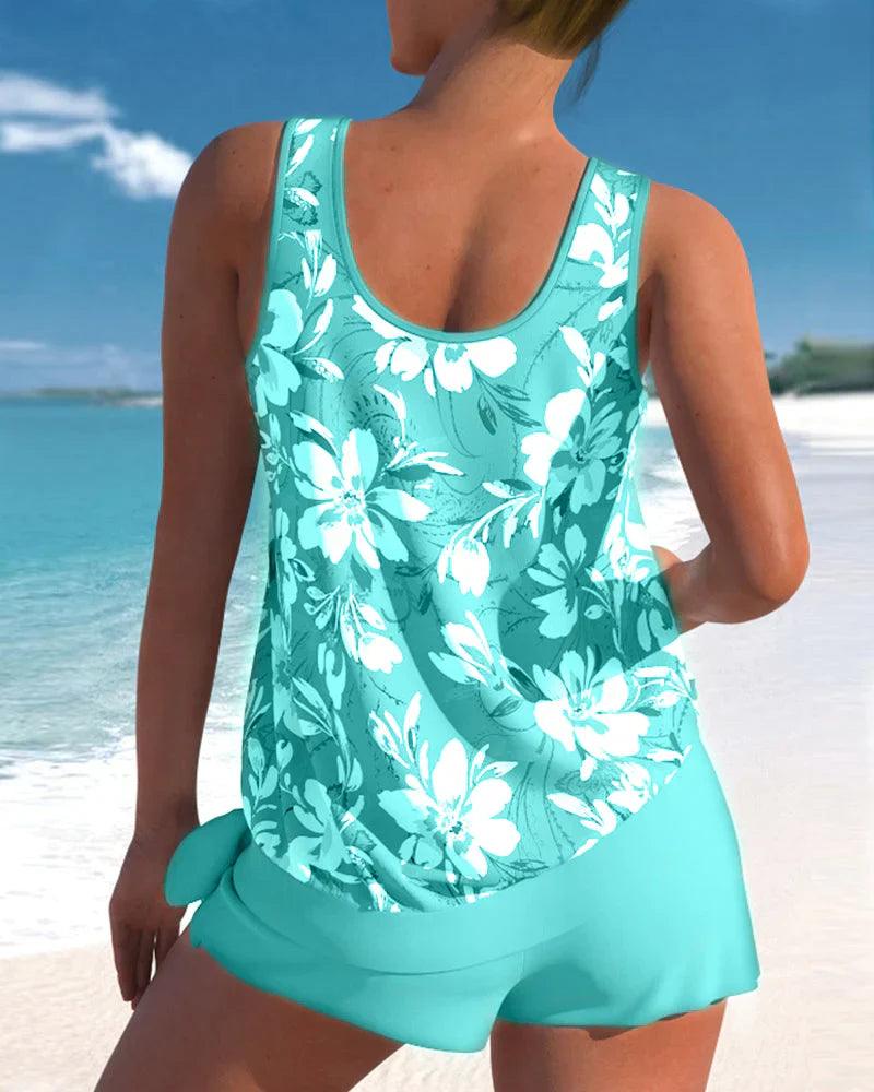 Damen Tankini Badeanzug Zweiteiliges Set