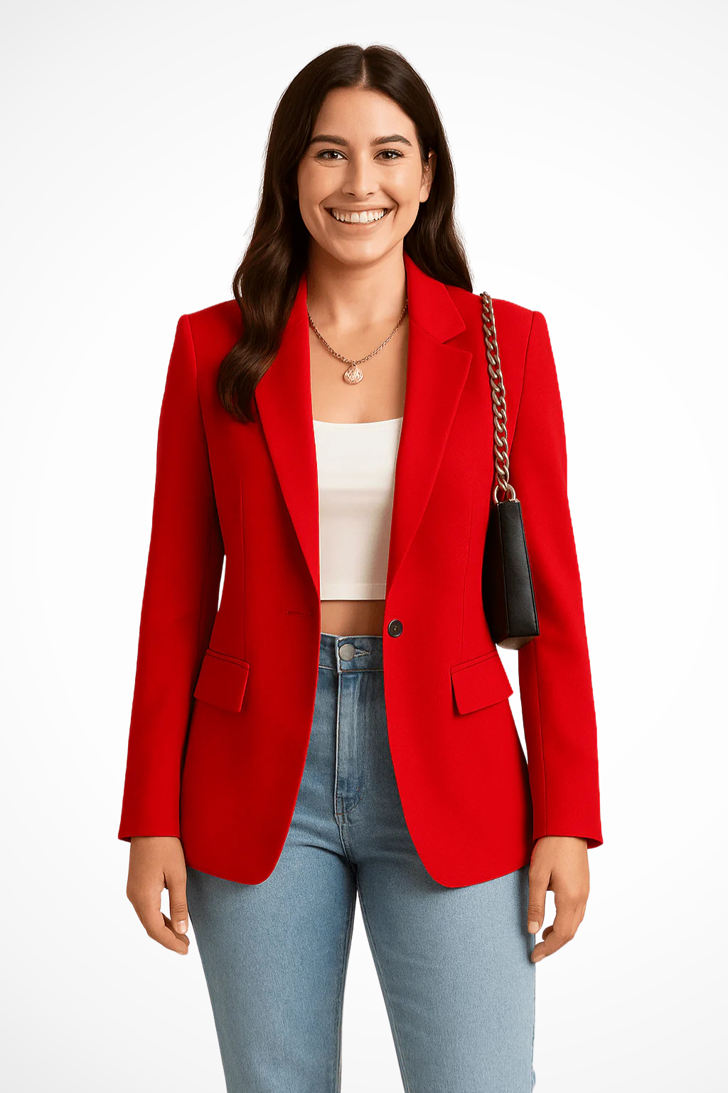 Alexis - Damen Blazerjacke mit offenem Vorderteil und langen Ärmeln